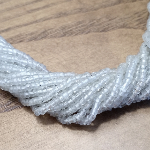 Vintage Gorgeous Multi String Clear Beaded Necklace from India (Seed Beads) - Picture 12 of 15